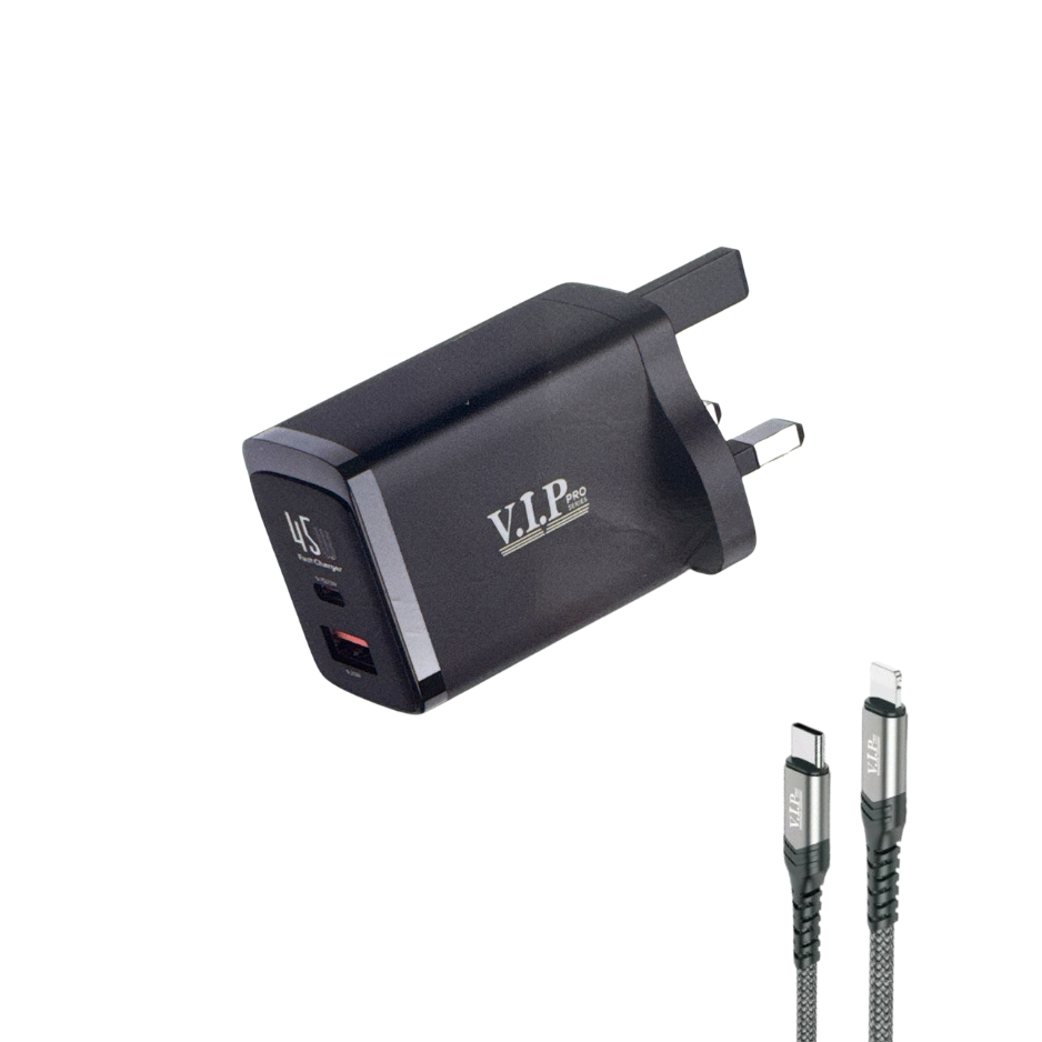 edbd V.I.P Pro Series PD+QC3.0 Super Fast Charging Adapter Kit 45w - Image 1