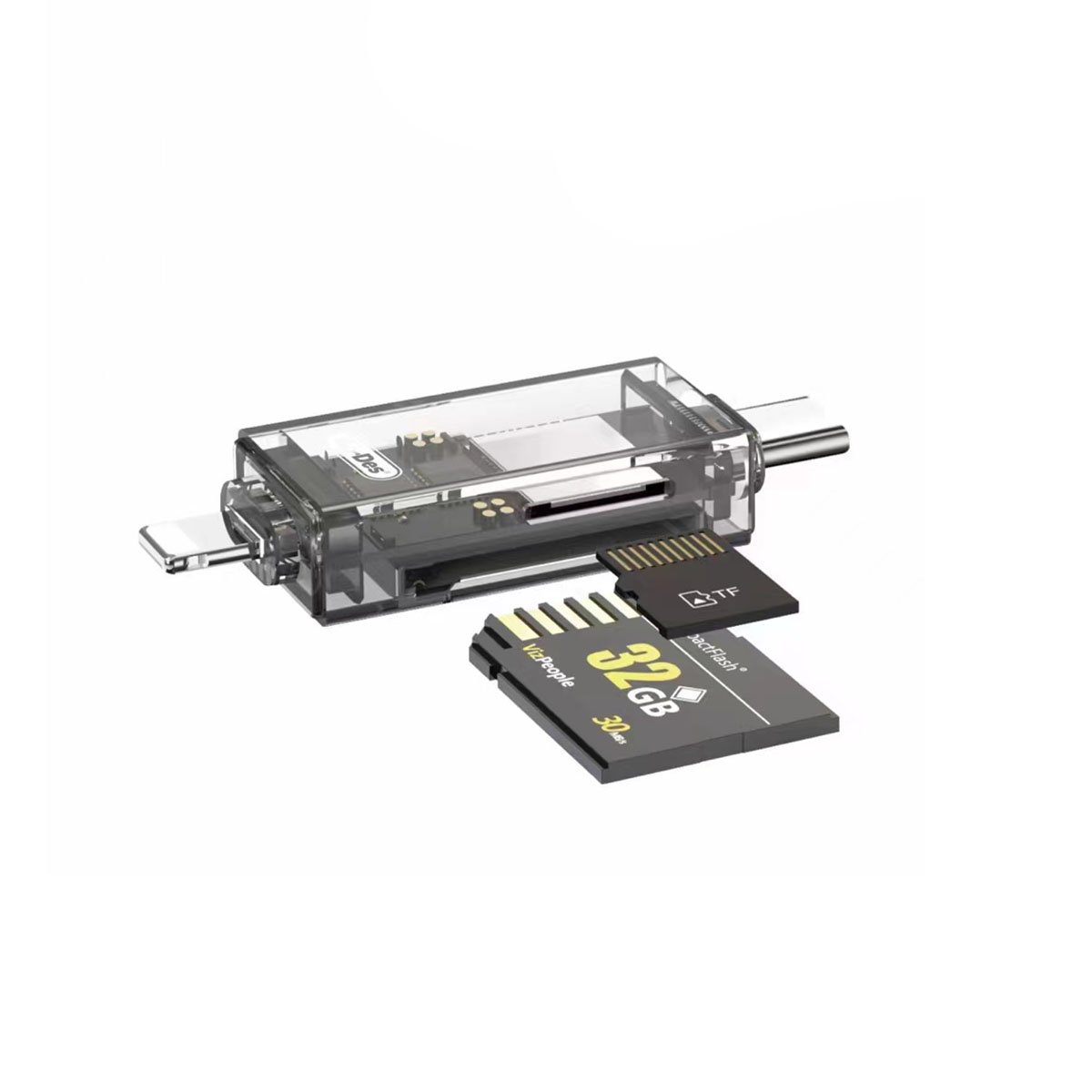 go-des-gd-dk007-type-c-lightning-cikisli-4-in-1-otg-hafiza-kart-okuyucu-kart-okuyucu-go-des-285610-27-B Card Reader 4In1 Potable - Image 1