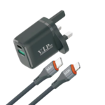 V.I.P Pro Series Pd+QC3.0 Quality Adapter 38W With Type-C to Lighting Cable